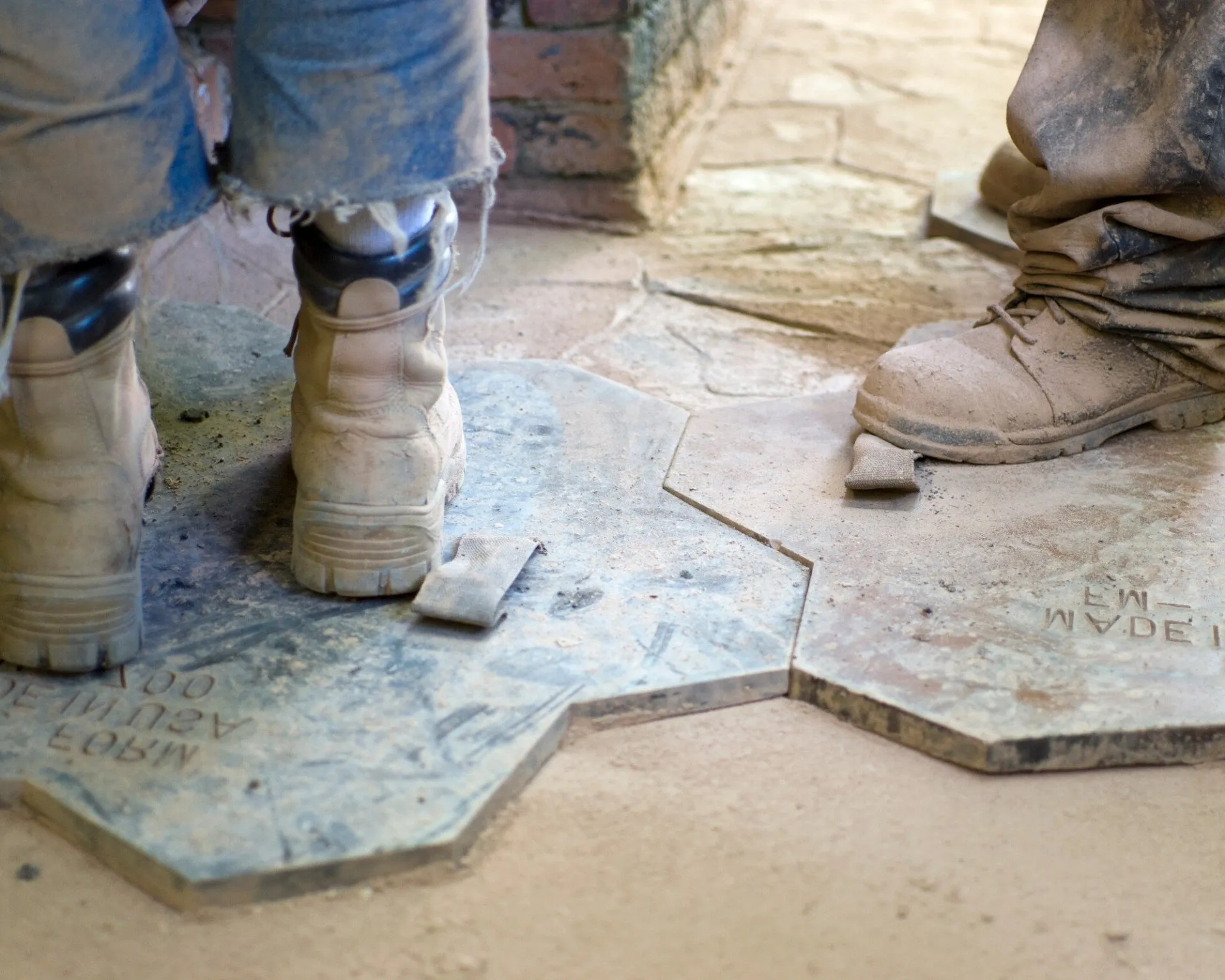stamped concrete patio installation in Lely FL