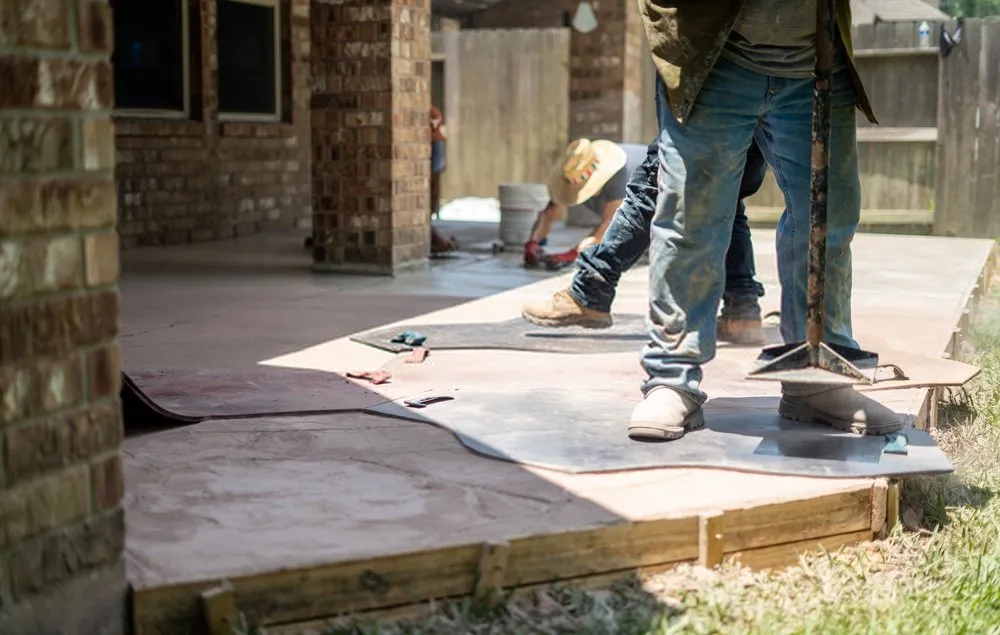 stamped concrete patio installation in Orangtree, FL