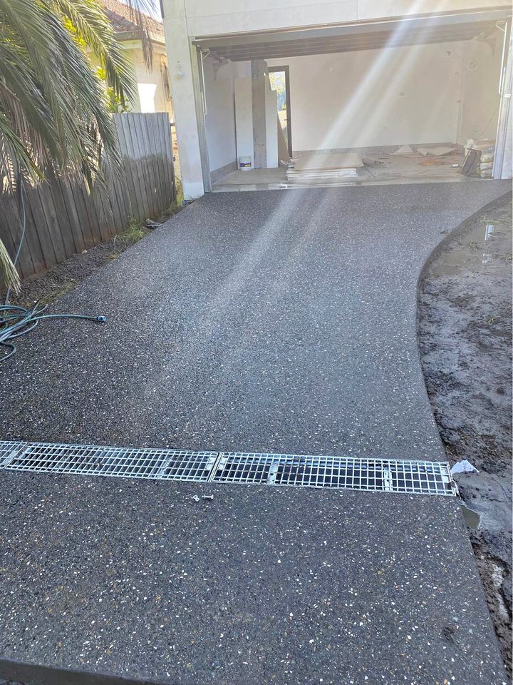 an exposed aggregate driveway built in Naples FL